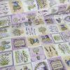 French Lavender Print Cotton Fabric Floral Curtains Upholstery - 280cm EXTRA WIDE