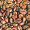 COFFEE BEANS Bean Cafe Cotton Fabric - Curtain Upholstery Craft material - 110''/ 280 cm Extra wide - BROWN