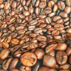 COFFEE BEANS Bean Cafe Cotton Fabric - Curtain Upholstery Craft material - 140cm wide - BROWN