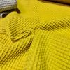 Cotton WAFFLE Pique Honeycombe Fabric Material - bathrobe, gown, towel, cushion -  150cm wide - Mustard Yellow