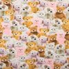 Sweet TEDDY BEAR Fabric plush toys cats bears dogs - Stretch Cotton Jersey Material for kids - 160cm wide Pink