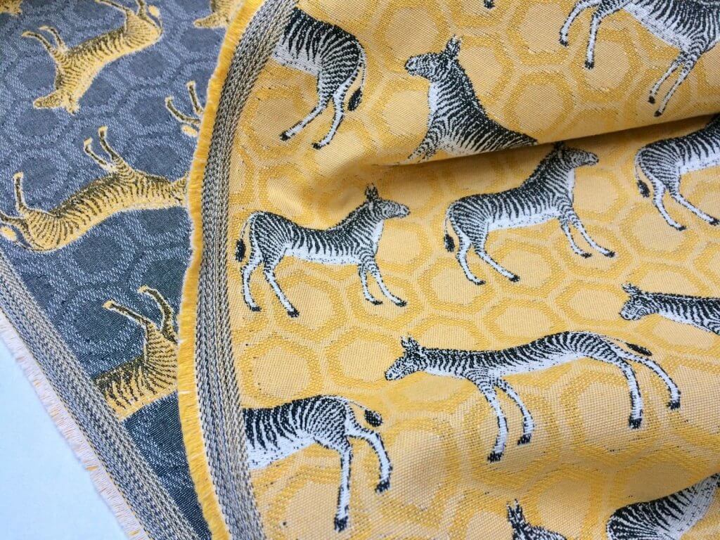 mustardzebrajacquardcottonfabricupholsterymaterialanimalcloth55140cmwide5d0d10716