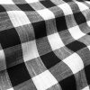 Gingham Linen Checked Linen Fabric Plaid Material Buffalo Check Cotton Yarn -140cm wide- Black & White