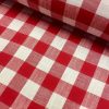 Gingham Linen Checked Linen Fabric Plaid Material Buffalo Check Cotton Yarn -140cm wide- Red & White