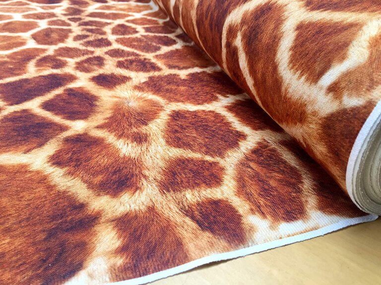 Giraffe Fabric Digital Animal Print Cotton Material - curtains, decor