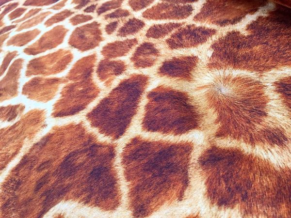 Giraffe Fabric Digital Animal Print Cotton Material - curtains, decor, dress, furnishing - Brown, Bronze & Cream Squares -55''/140cm wide