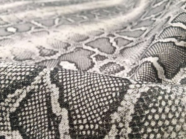 GREY Snake Skin Fabric Snakeskin Animal Print Cotton Material DIGITAL - curtains, decor, dress, furnishing - 110"/280cm extra wide