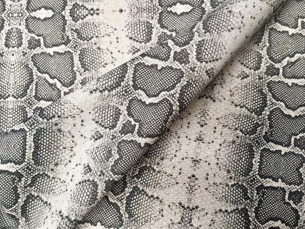 GREY Snake Skin Fabric Snakeskin Animal Print Cotton Material DIGITAL - curtains, decor, dress, furnishing - 55"/140cm wide