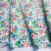 Pink Flamingo Bird Floral Fabric & Tropical Palm Leaf Garden Print Material - Curtains, Furnishing, Dress Making, Home Decor 55''/140cm wide