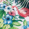 Pink Flamingo Bird Floral Fabric & Tropical Palm Leaf Garden Print Material - Curtains, Furnishing, Dress Making, Home Decor 55''/140cm wide