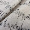 Small Musical Notes Cotton Fabric Music Note Print Material - Home Decor Curtains Upholstery - 140cm (55") wide - Black & Cream Canvas