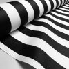 Teflon Waterproof Outdoor Fabric for cushion, gazebo, beach - 140cm wide, sold by metre - BLACK & White Stripe Material Stripes