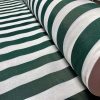 Teflon Waterproof Outdoor Fabric for cushion, gazebo, beach - 140cm wide, sold by metre - DARK GREEN & White Stripe Material Stripes