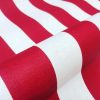 Teflon Waterproof Outdoor Fabric for cushion, gazebo, beach - 140cm wide, sold by metre -RED & White Stripe Material Stripes