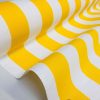 Teflon Waterproof Outdoor Fabric for cushion, gazebo, beach - 140cm wide, sold by metre - YELLOW & White Stripe Material Stripes