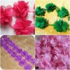 Flower Rose Petals Chiffon Leaves Trim Wedding Dress Bridal Lace Fabric - sold by the yard