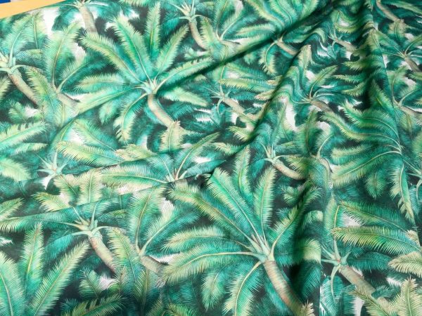 PALMS Palm Fronds Leaf Tree Fabric Tropical Leaves Material for Curtains, Upholstery, Home Decor - digital print fabric - 275cm (108'') wide