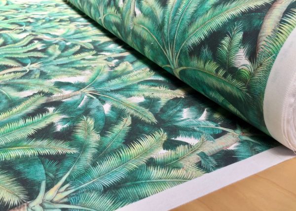 PALMS Palm Fronds Leaf Tree Fabric Tropical Leaves Material for Curtains, Upholstery, Home Decor - digital print fabric - 275cm (108'') wide