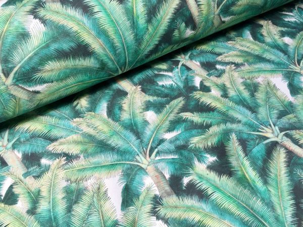 PALMS Palm Fronds Leaf Tree Fabric Tropical Leaves Material for Curtains, Upholstery, Home Decor - digital print fabric - 275cm (108'') wide
