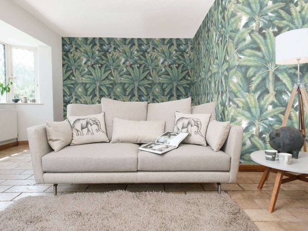 PALMS Palm Fronds Leaf Tree Fabric Tropical Leaves Material for Curtains, Upholstery, Home Decor - digital print fabric - 275cm (108'') wide