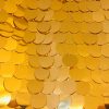18mm Large Sequin Fabric Glitter Material, 2 way stretch - Backdrop, Dress Making, Home Decoration - 130cm wide - Sparkling GOLD Paillettes