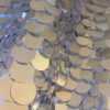18mm Large Sequin Fabric Glitter Stretch Material - Backdrop, Dress Making, Home Decoration - 130cm wide - Sparkling SILVER Paillettes