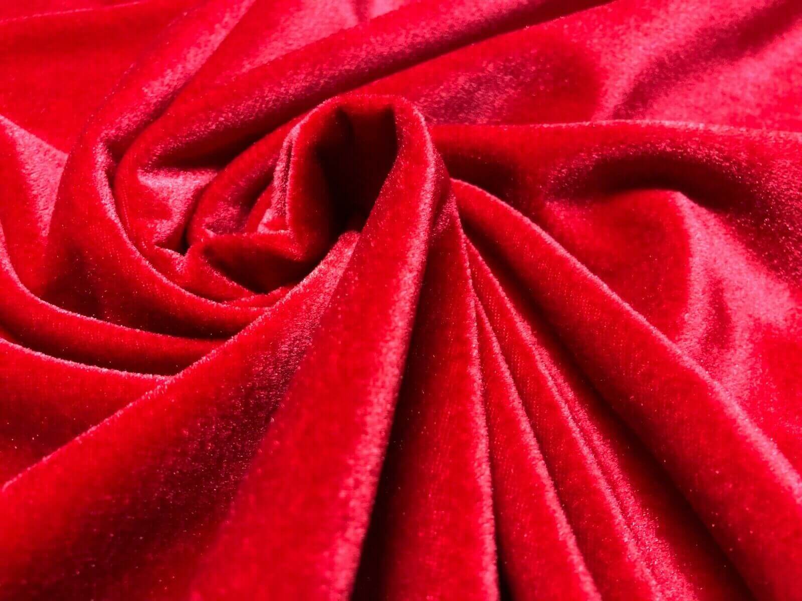 Hot Red Decor Velvet Fabric Soft Strong Velour Stretch Material Home Decor,  Curtains, Upholstery, Dress 165cm Wide -  Canada