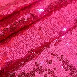 3mm Mini sequins Fabric material, 1 way stretch /130cm wide / SPARKLING Raspberry Pink Fuschia SEQUINS