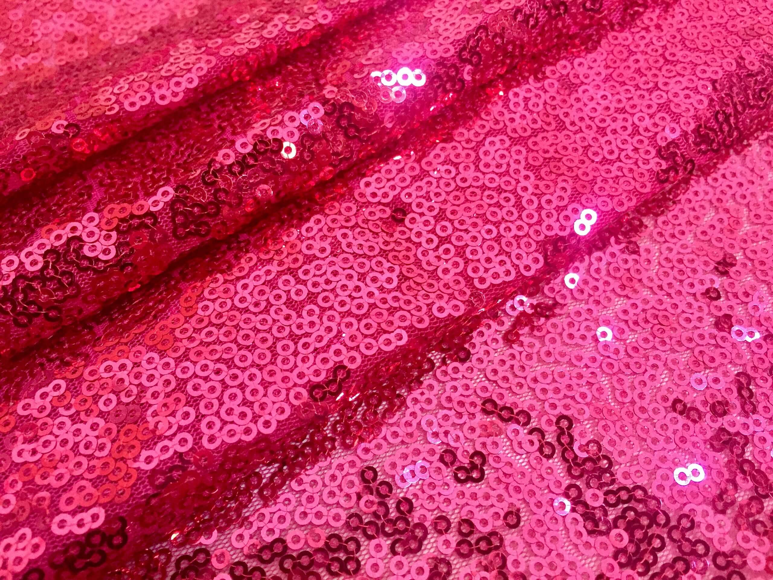 Red Mini Sold By The Meter 130cm wide 1 Way Stretch Sequin Fabric Sparkling