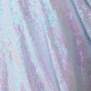 3mm Sequin Fabric material - Sparkling Iridescent Pink White Sequins, Pearl Iridescent, Glitter Sequins  - 47''/ 120cm wide