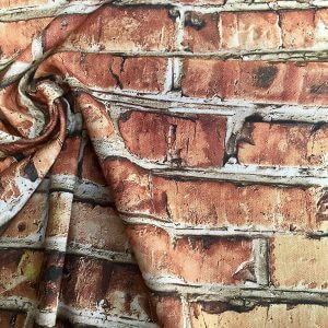 BRICK WALL Effect Katoen Stof - Rode Bakstenen Stone Wall Print Doek Materiaal - Harry Potter 9 3/4 Platform Gordijnen, Bekleding, Achtergrond, Home Decor - 140cm breed (1 METRE