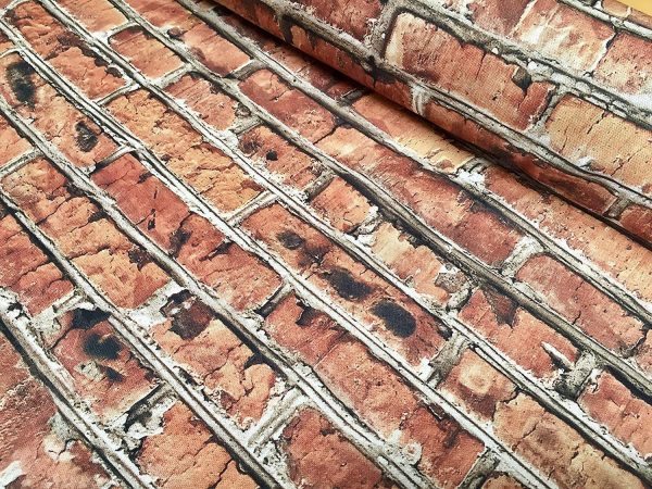 BRICK WALL Effect Cotton Fabric - Red Bricks Stone Wall Print Cloth Material - Harry Potter 9 3/4 Platform Curtains Backdrop - 140cm wide