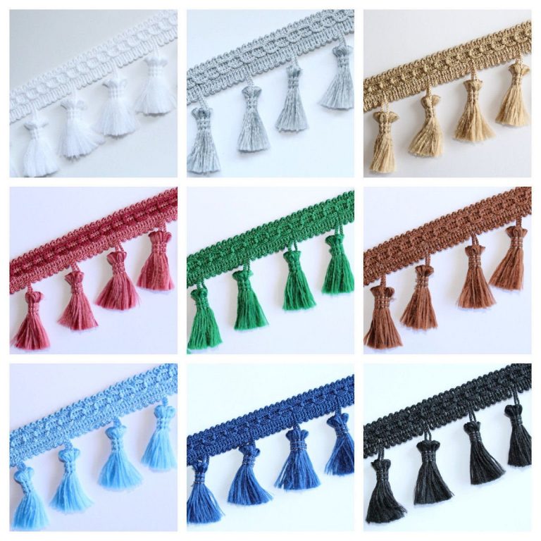 Fringe Tassel Trim Garland, Bobble Ribbon, Tape with Tassels for