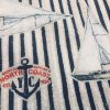 Sailboat Fabric Marine Stripe Nautical Curtain Yacht Boat Material – Curtain Upholstery Material – 140cm wide – Navy Blue Canvas