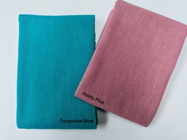 Dusty Pink Stone Washed Pure Plain Linen Fabric Material - 100% Linens Home Decor Bedding Clothes Curtains - 55" 140cm Wide - Image 3