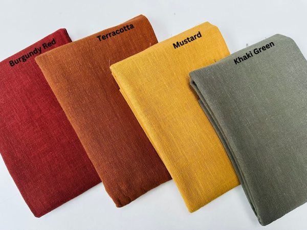 Mustard Stone Washed Pure Plain Linen Fabric Material - 100% Linens Home Decor Bedding Clothes Curtains - 55" 140cm Wide - Image 3