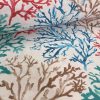 BLUE CORAL REEF Fabric Curtain Upholstery Cotton Material Sea Teal, Blue, Red Corals -140cm Wide