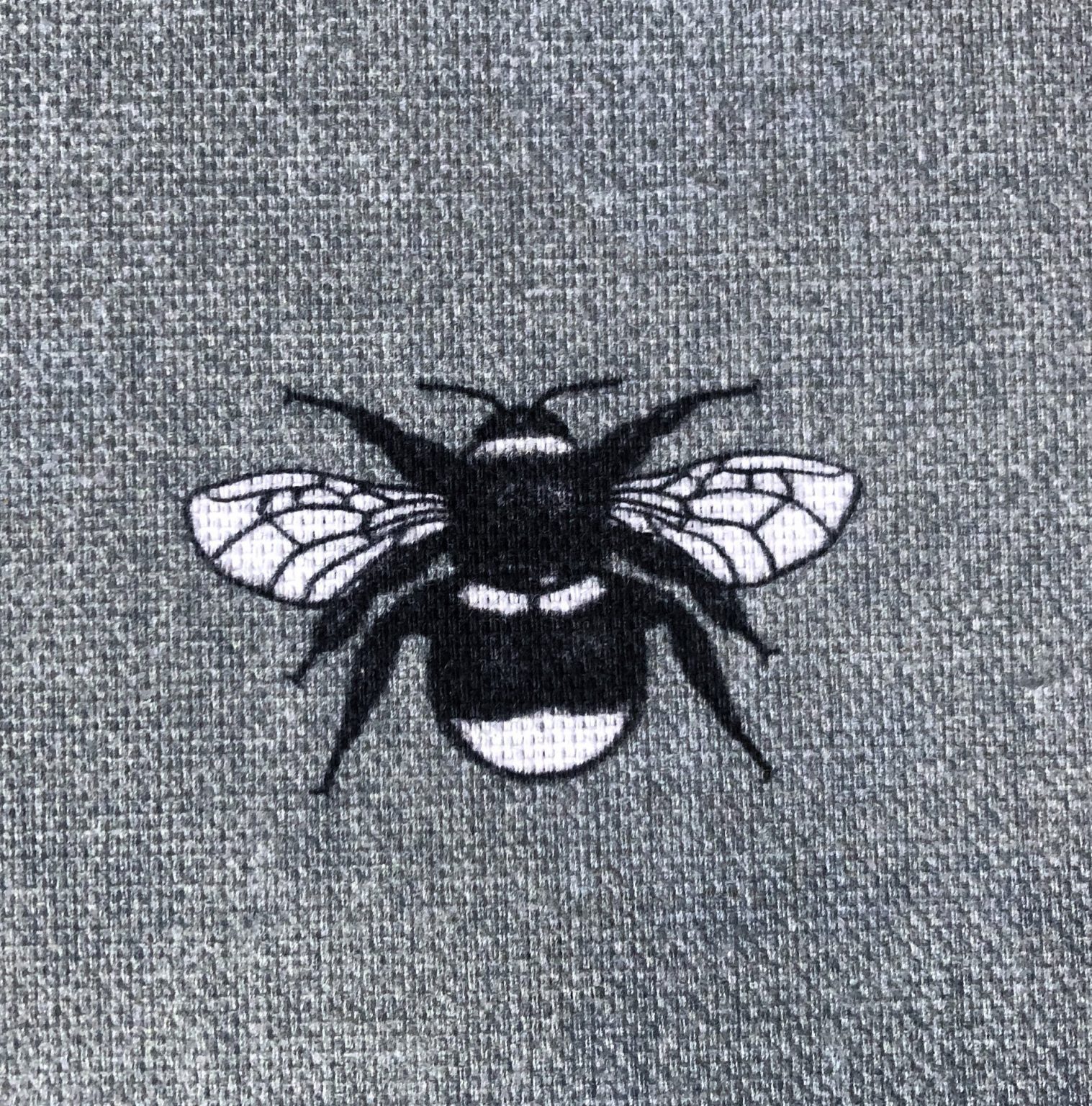 Grey Bugs & Insects Fabric for Curtains Upholstery Dressmaking - Bee ...