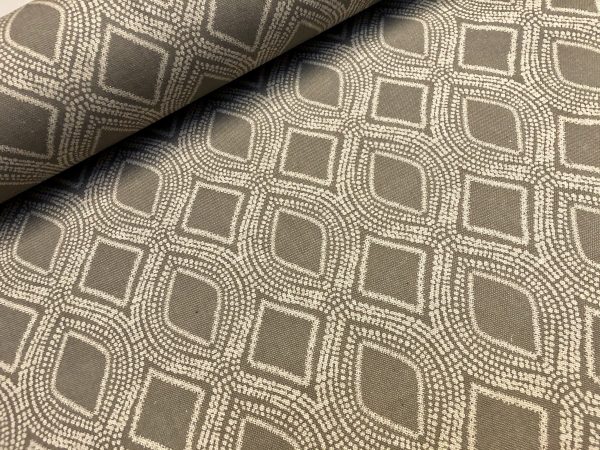 Art Deco Damask Rhombus Diamond Print Fabric Argyle Floral Cotton Material for Curtains Upholstery Home Decor - 55"/140cm wide - Image 6