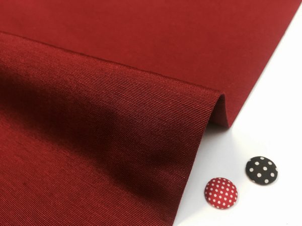 BURGUNDY Plain Ottoman Fabric For Curtains Upholstery Cotton Canvas Material – 55"/140cm Wide