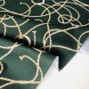 Dark Green Golden Chain Fabric for Curtains Upholstery Dressmaking – Gold Rope Ring Jewellery Print 100% Cotton Material – 55"/140cm wide