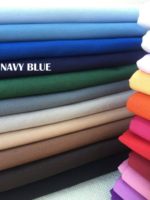 NAVY BLUE Plain Ottoman Fabric For Curtains Upholstery Cotton Canvas Material - 110"/280cm Wide - Image 2