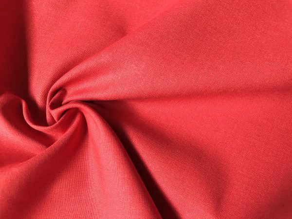 Plain 60SQ Cotton Fabric Material Red 100% Cotton for curtains, mask, scrubs – 150cm Wide – Pure Red