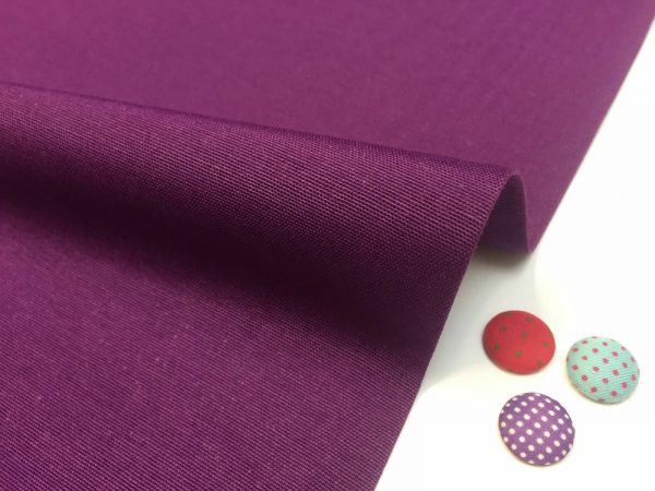 PURPLE Plain Ottoman Fabric For Curtains Upholstery Cotton Canvas Material – 55"/140cm Wide