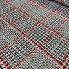 Royalty Gobelin Herringbone Squares Print Fabric Material for Curtains Upholstery – 55"/140cm Wide – Red & Grey Geometric Patten