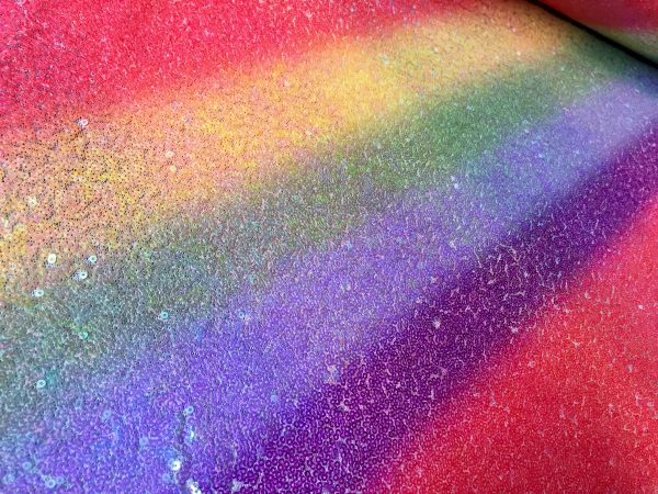 3mm Mini Sequins Fabric Material - 1 way stretch - 130cm or 51" wide - Sparkling Paillettes - Gay Pride - Image 3