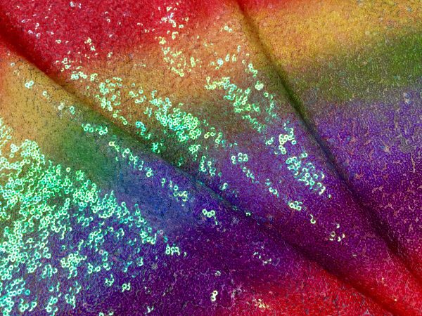 3mm Mini Sequins Fabric Material - 1 way stretch - 130cm or 51" wide - Sparkling Paillettes - Gay Pride - Image 4