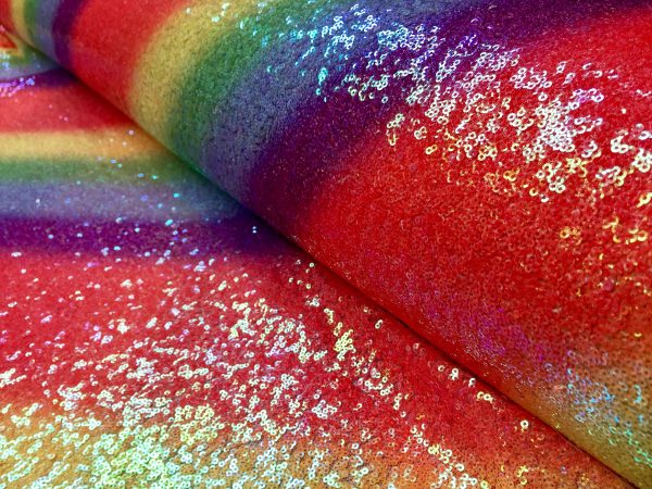 3mm Mini Sequins Fabric Material - 1 way stretch - 130cm or 51" wide - Sparkling Paillettes - Gay Pride - Image 5