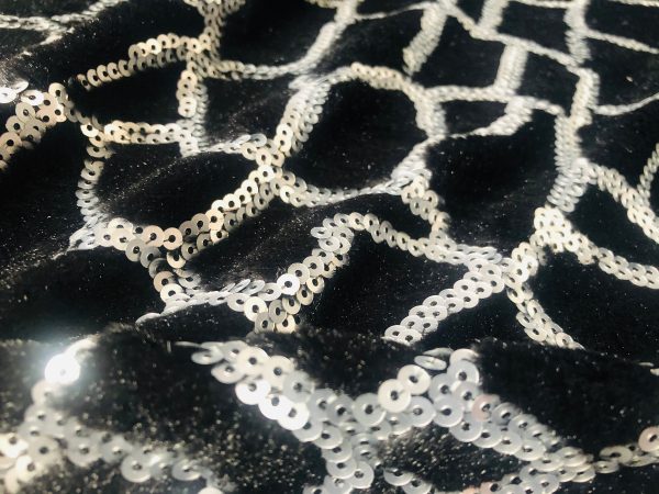 Animal Fur Spangles Sequin Fabric Soft 2 Way Stretch Material Giraffe Print Short Pile Faux - 53"/135cm Wide - Image 5