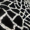 Animal Fur Spangles Sequin Fabric Soft 2 Way Stretch Material Giraffe Print Short Pile Faux  – 53"/135cm Wide BLACK & SILVER